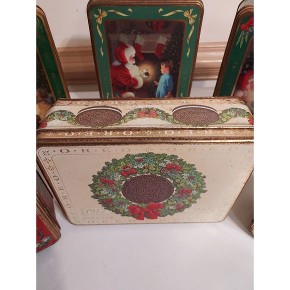 Oreo Vintage Christmas Tins 1990 1991 1992 1993 1994 Lot/Bundle 6 - Picture 3 of 16